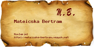 Mateicska Bertram névjegykártya